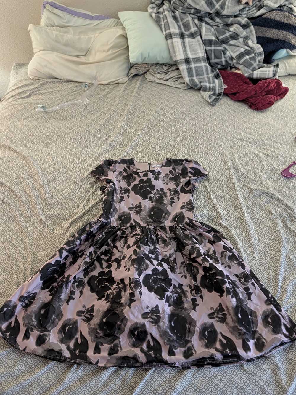 Halabaloo Girls Lavender And Black Dress